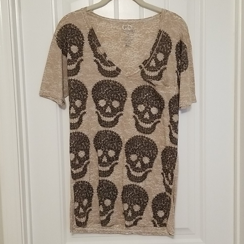 Skull V Neck TShirt